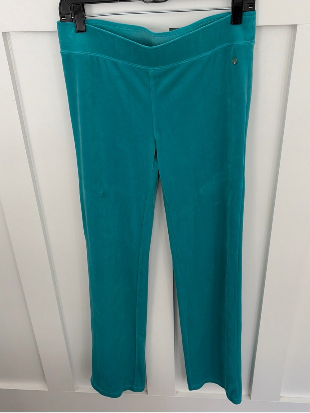 Lilly Pulitzer velour elastic waist straight leg pants-Maldives Green